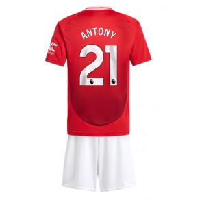 Billiga Manchester United Antony #21 Hemmatröja Barn 2024-25 Kortärmad (+ Korta byxor)